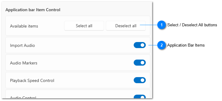 Application Bar Item Control