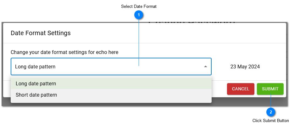 Echo Date Format