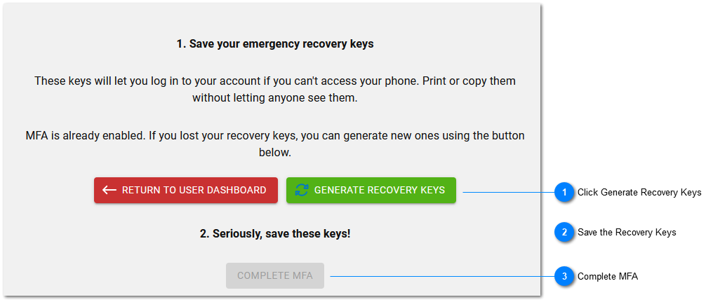 Regenerate Keys