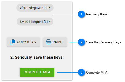 Save Recovery Keys